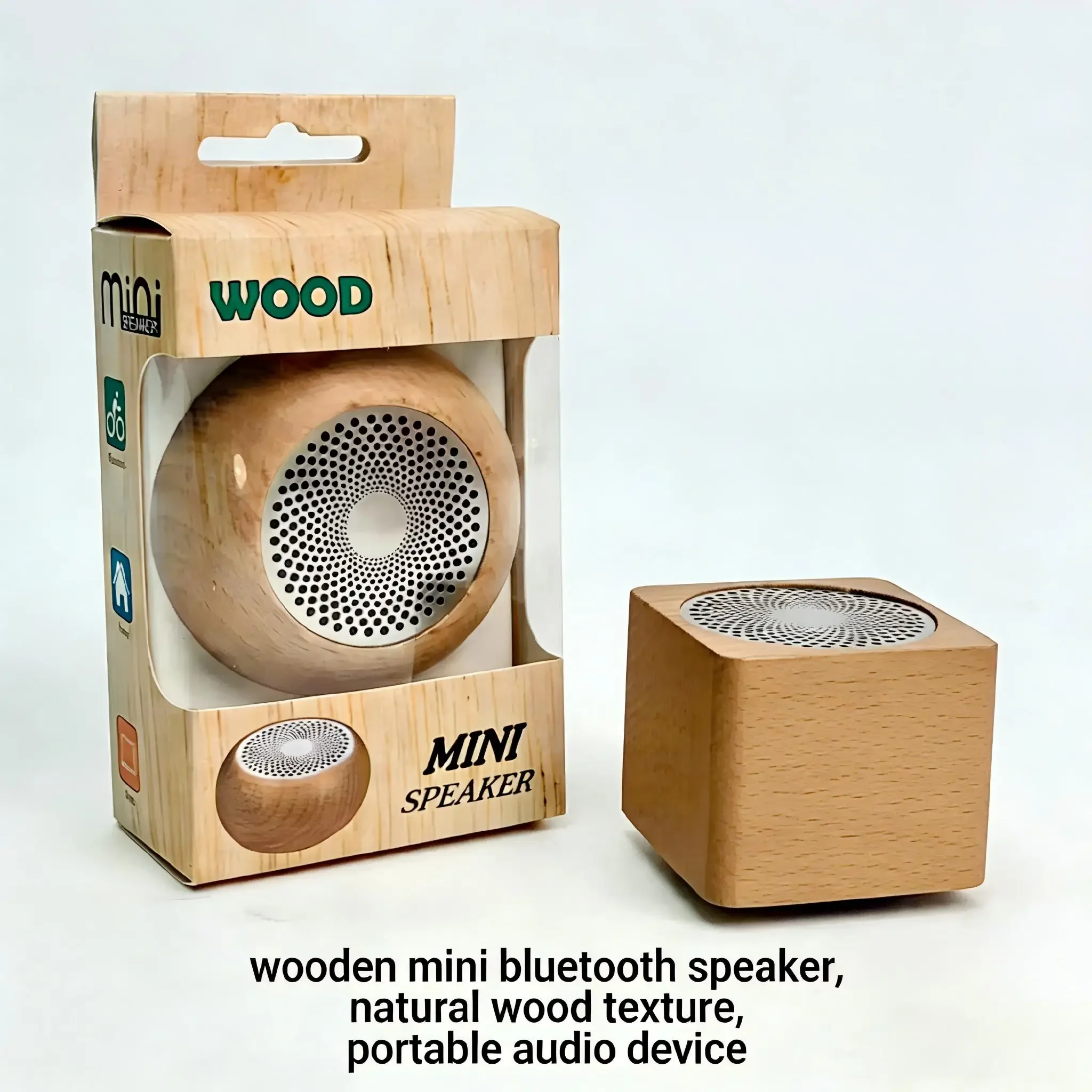 

CY Mini Solid Wood Bluetooth Speaker Portable Wireless Retro Deep Bass Custom Logo Gift For Home Outdoor Travel Music Lovers