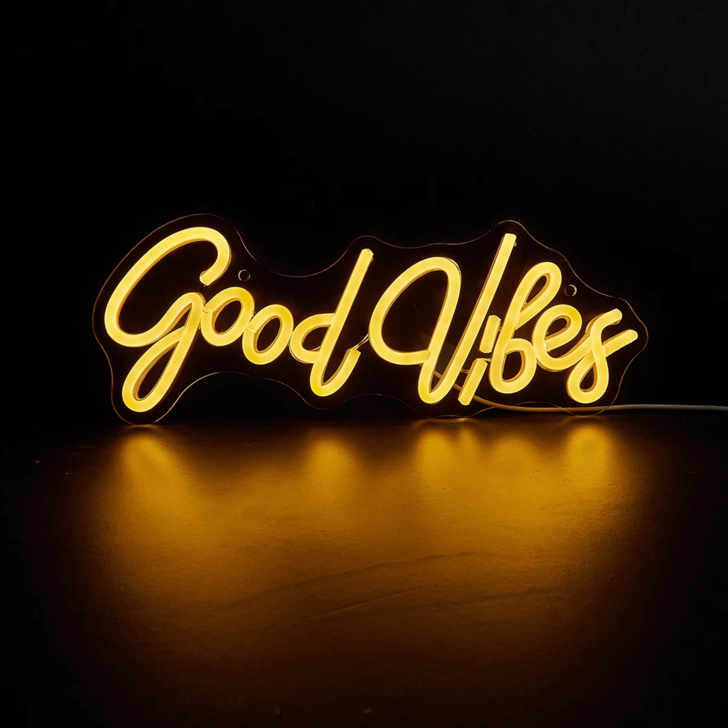 LED Neon Goodvibes, USB Powered, Night Light, 3D Wall Art, Sala de Jogos, Decoração Do Quarto Lâmpada, Sala de estar Sinais, Novo