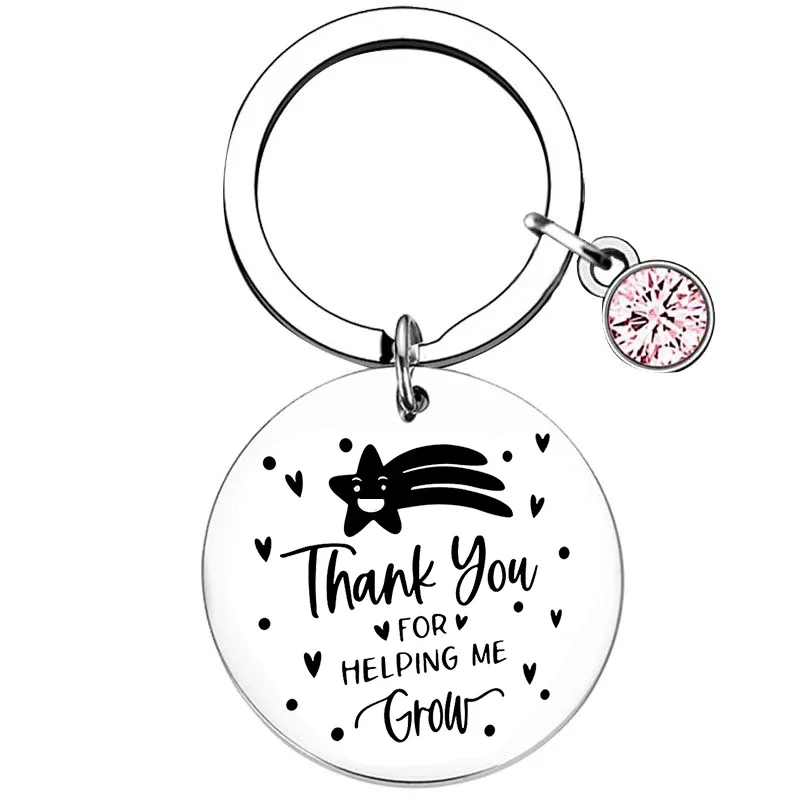 Teacher Gifts Keychain - Teacher Appreciation Gifts for Women Teacher Christmas Valentines Gifts Thank You For Helping Me Grow