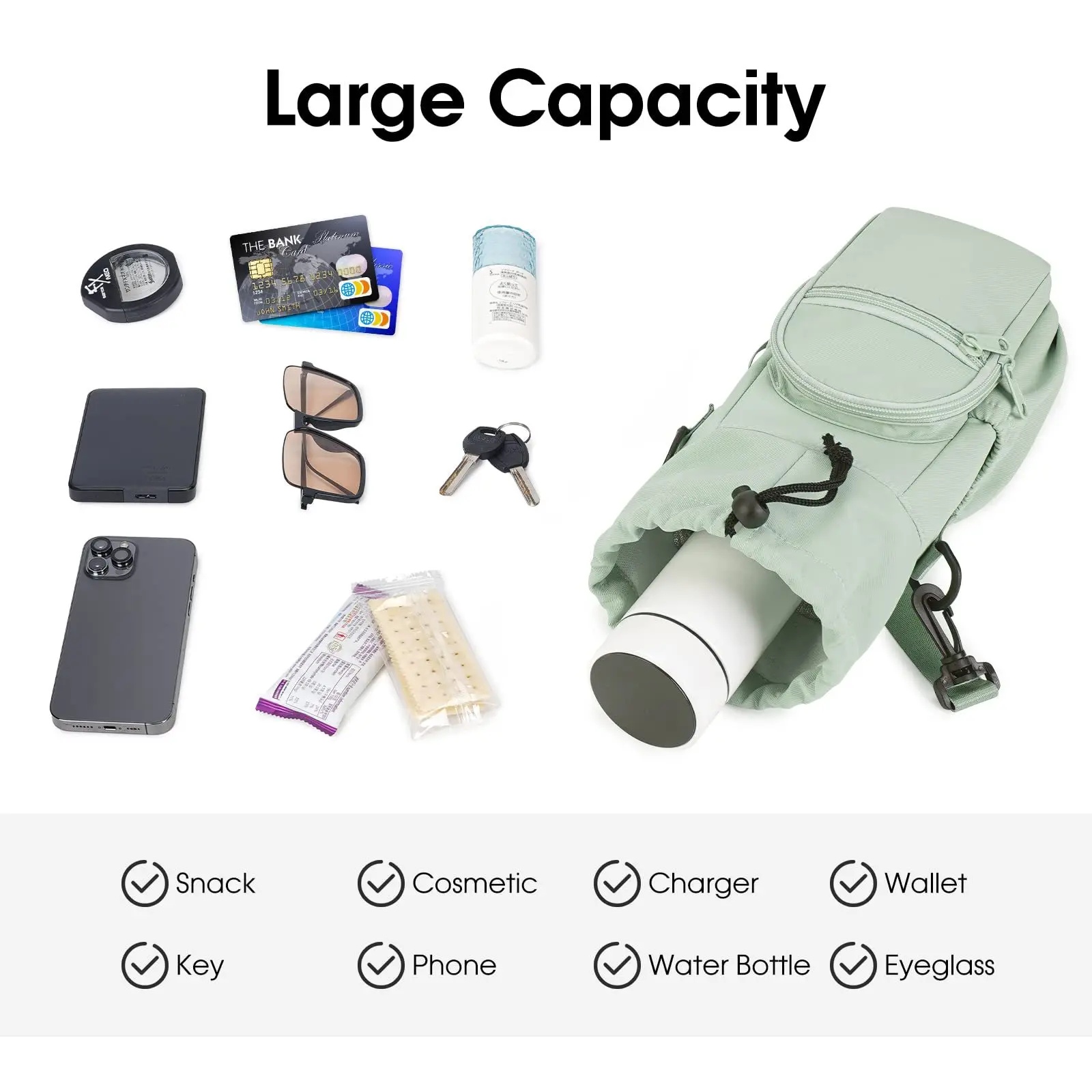 Water Cup Cover Aluminum Foil Thermos Cup Cover Twill Water Bottle Shoulder Bag Water Cup Bag Crossbody Kettle Cover