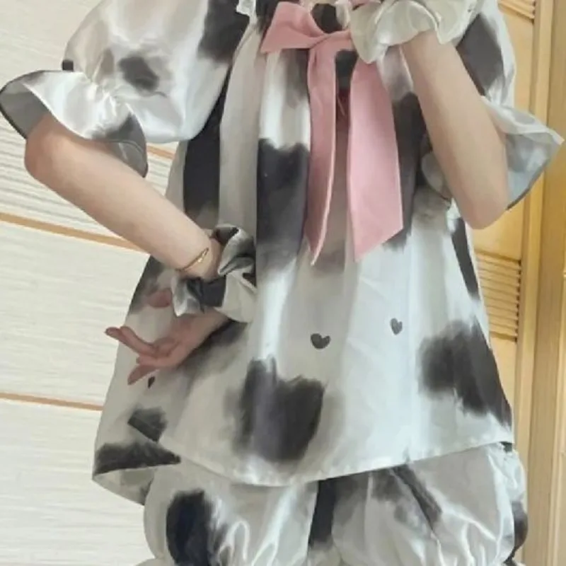 Pajama Pants Set Women's Clothing Homewear Spring Autumn Summer Japanese Simple Comfortable Casual Breathable Stylish Loose Fit