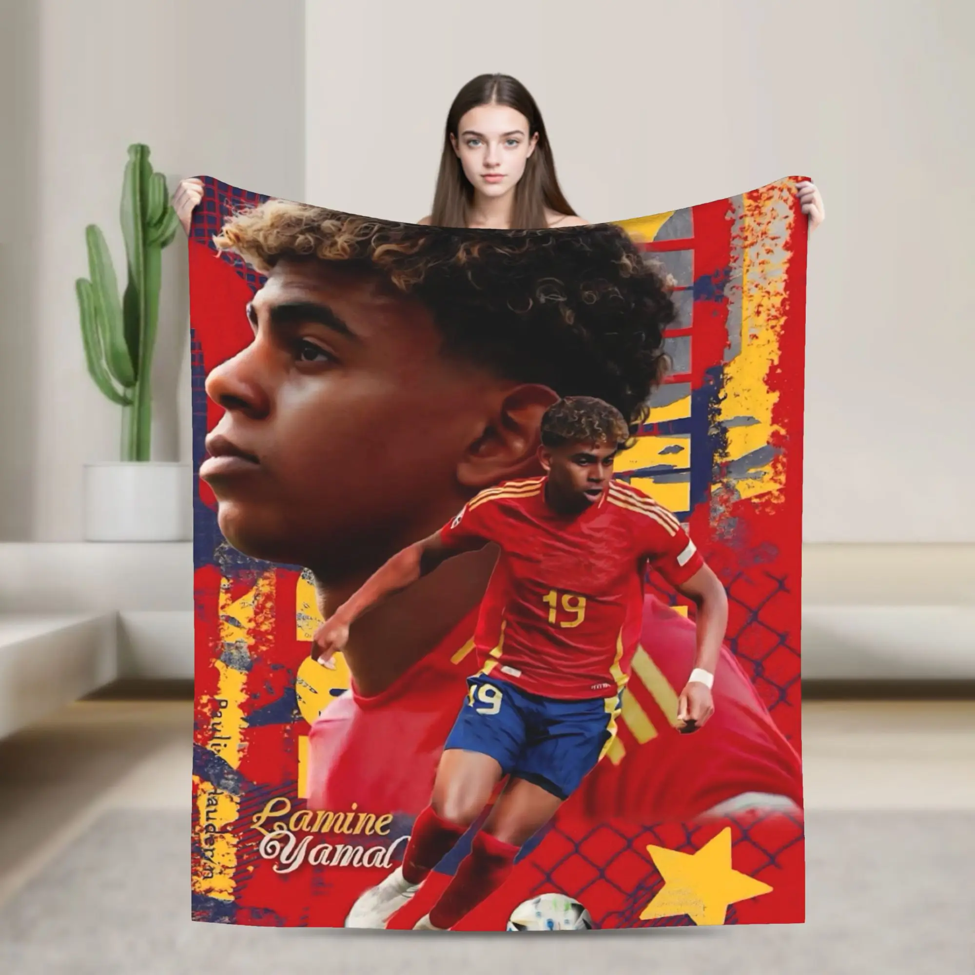 Lamine Y-Yamal Flannel Blanket Number 19 Football Awesome Throw Blanket for  Sofa Bedding Lounge 200x150cm Quilt