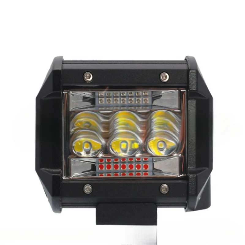 Suitable Wranglers/Off-Road 3-Inch Rectangular 60W LED Work Light, Front Bumper Spotlight with Red Daytime Running
