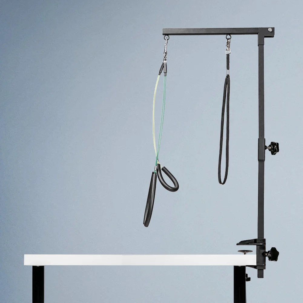 

Pet Dog Grooming Table Bracket Arm with Restraint Rope Desk Dog Cat Holder Stainless Steel Telescopic Table Hanger for Bath Desk