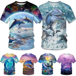 Women's/men's Fashion Summer Casual Short Sleeve Cute Dolphin 3d Printed Funny T-shirt