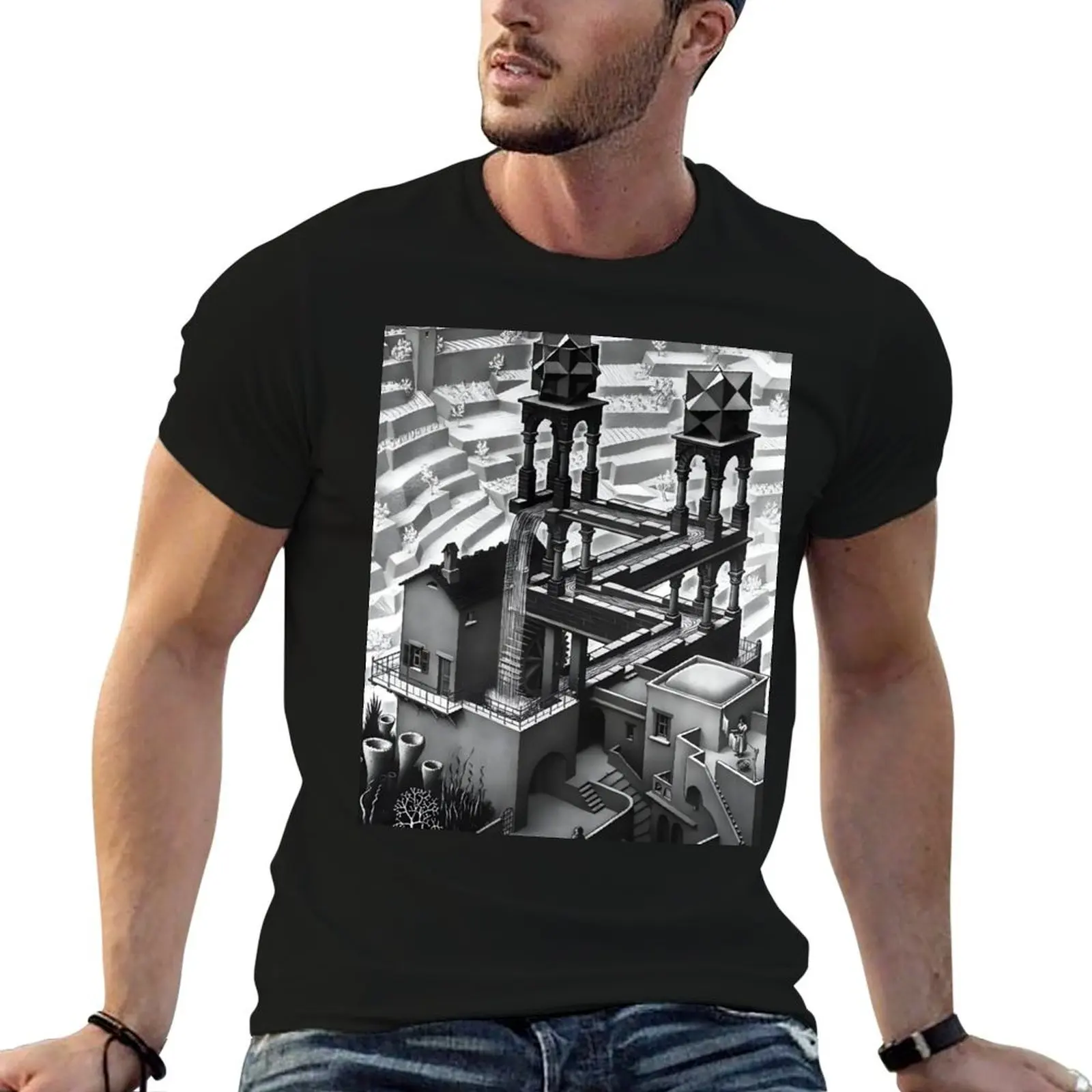 M.C. Escher - Waterfall T-Shirt graphic t shirt vintage t shirts for men pack