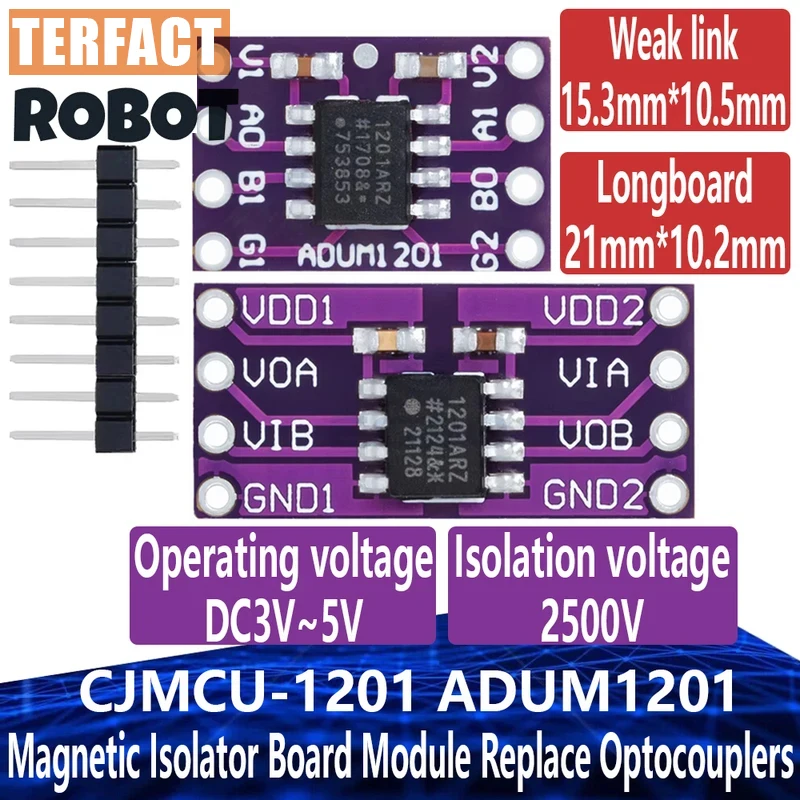 1~10PCS Magnetic Isolator Board Module Replace Optocouplers CJMCU-1201 ADUM1201 Isolator ADUM1201ARZ SOIC SPI Interface