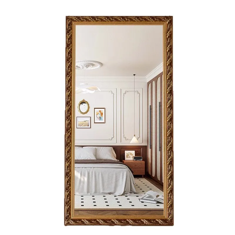 

American full-length mirror full-length mirror, fitting mirror wall-mounted floor mirror clothing store large decoration