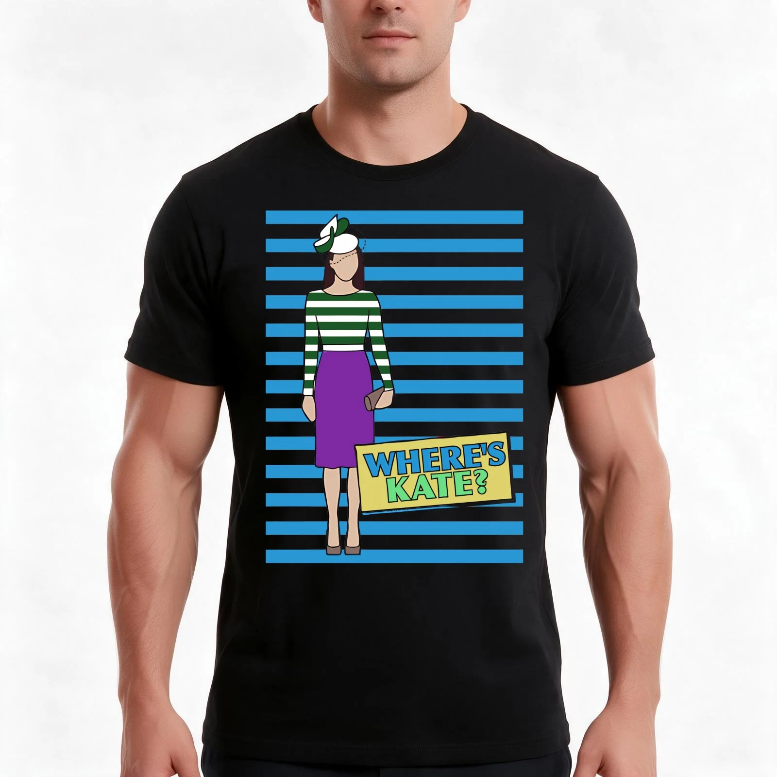 Wheres Kate Middleton Kate Middleton Is Missing Wheres Waldo T-Shirt Summer Casual Cotton Tee Oversized Streetwear Tops