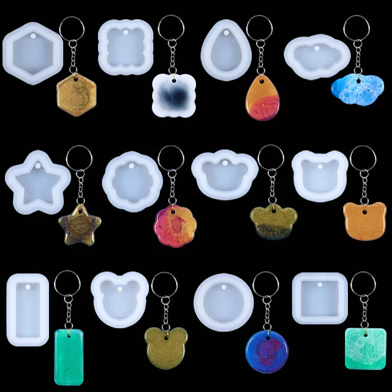 Keychain Pendant Silicone Mold DIY Geometric Irregular Earring Necklace Jewelry Craft Making Epoxy Resin Mould