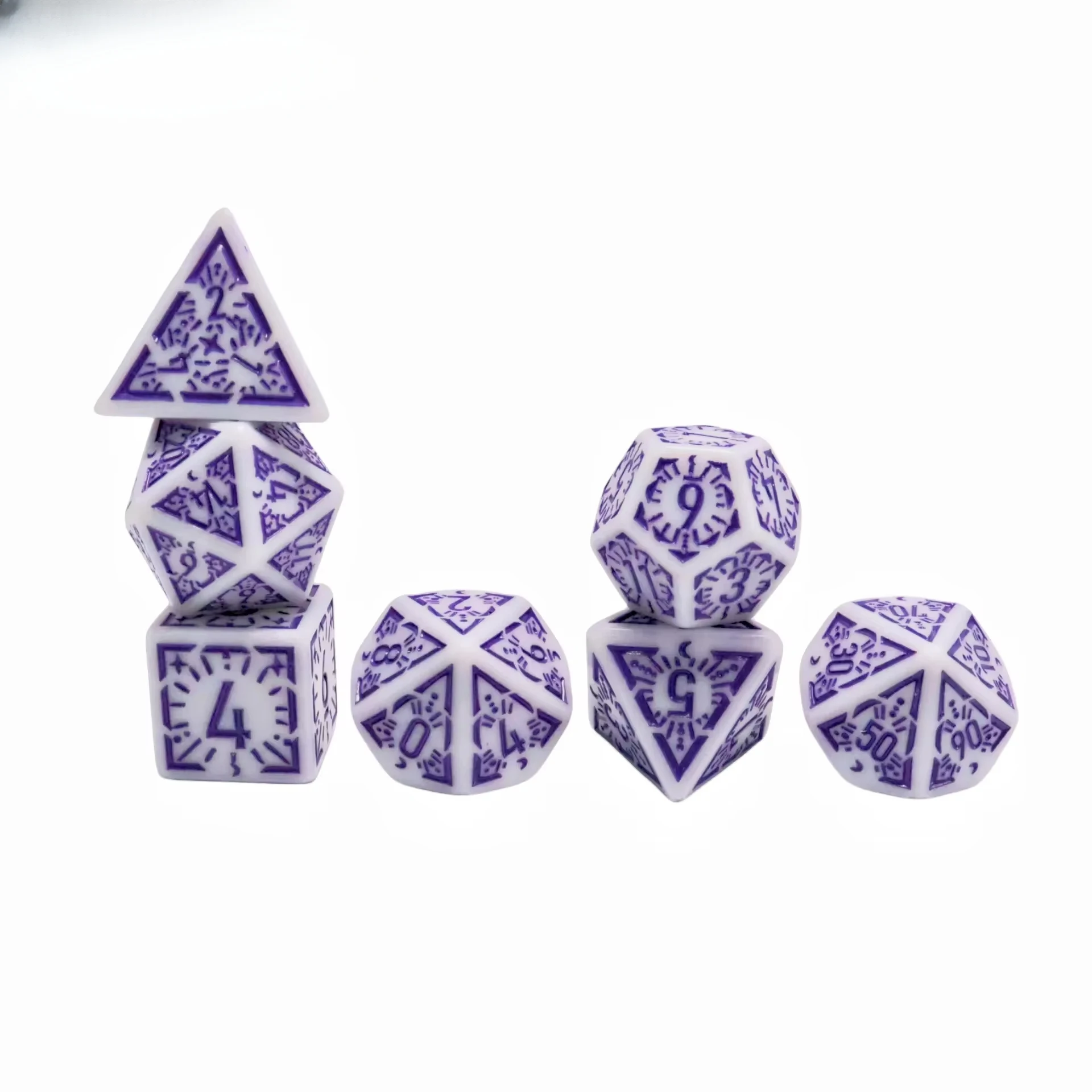 7 pezzi set 18mm dadi poliedrici cavi vintage per DND TRPG COC Cthulhu giochi per feste numero kit dadi collezione di dadi DND