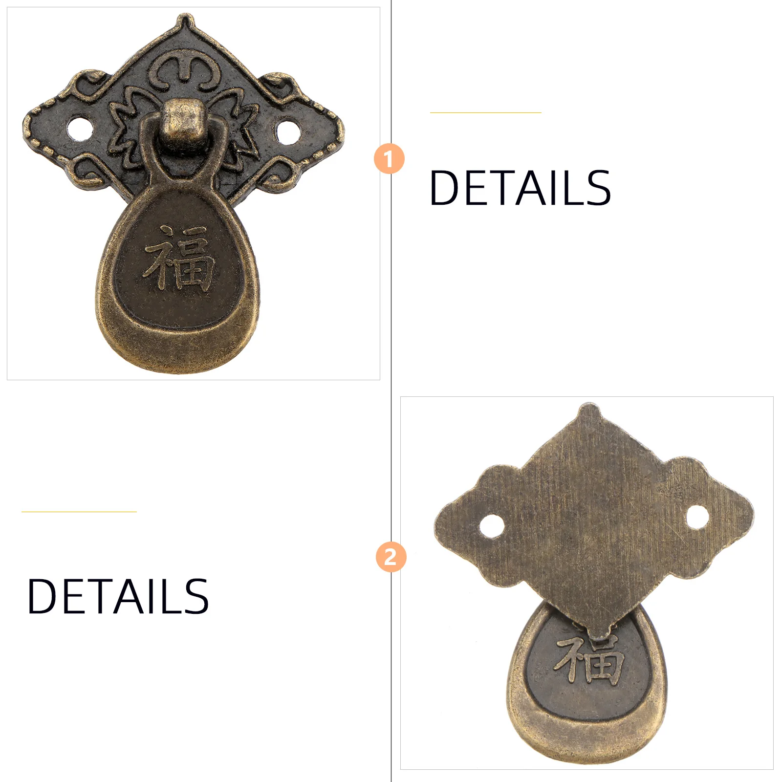 

10Pcs Fu Character Zinc Alloy Cabinet Handles Vintage Solid Durable Drawer Pulls Bronze Furniture Knobs for Kitchen Wardrobe