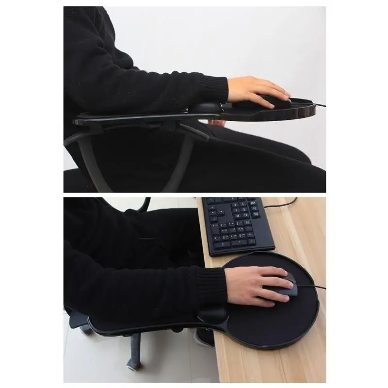 Y1UB Thickened Plastic Mouse Pad With Rotating Base Slip Resistant Ergonomic Wrist Support For Computer Workstations Gaming