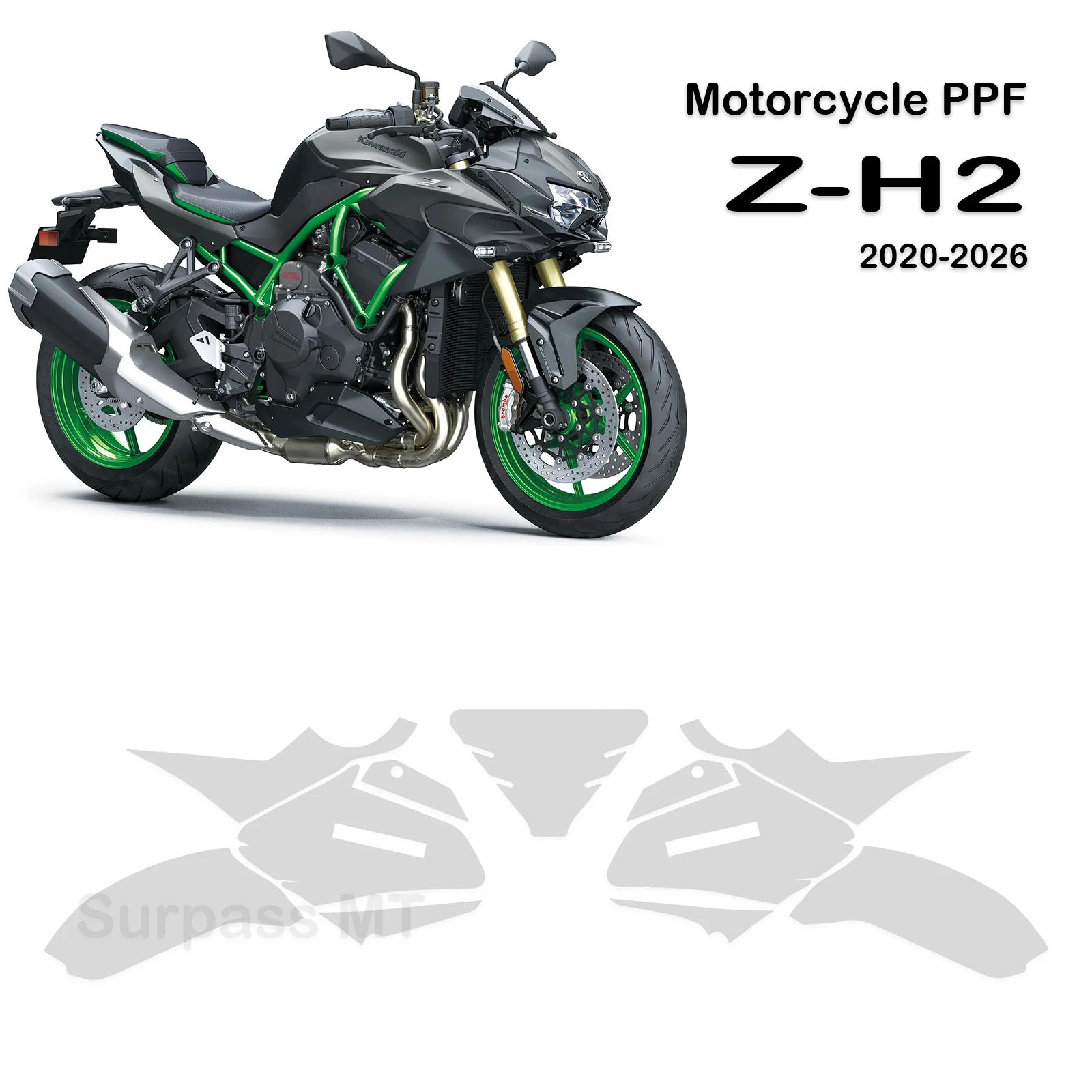 

Защитная пленка PPF для мотоцикла Kawasaki Z H2 2026 года, защитная пленка для краски Z H2 SE, защитная пленка из ТПУ для топливного бака, антицарапийная, толщина 7,5 мил