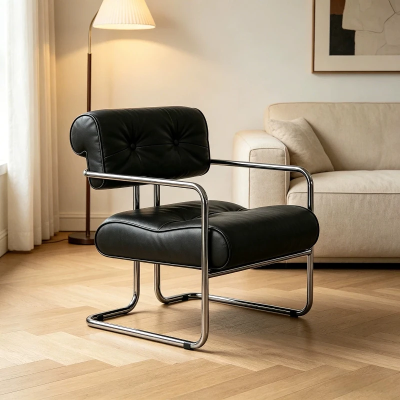 Home Stainless Steel Sofa Chair Living Room Sofas And Seating Simple Single Leisure Chairs Relaxing Seat Armchair Furniture