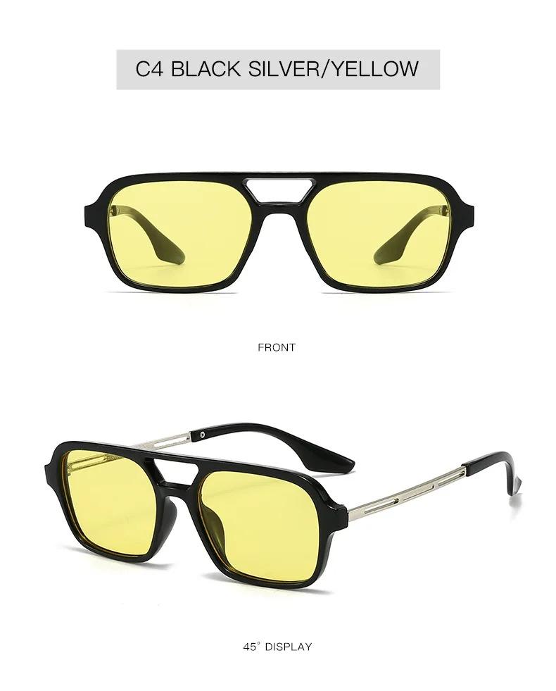 Neue Vintage Quadratische Sonnenbrille für Damen und Herren Marken-Rechteck-Sonnenbrille Ovale Brillen für Männer und Frauen – Detail 9