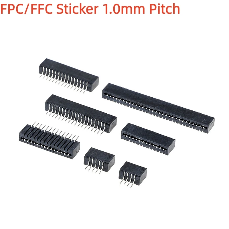 10PCS FFC/FPC Socket Connector 1.0mm-4/6/8/10/12/20/24/30P Horizontal paste lockless double-sided connection