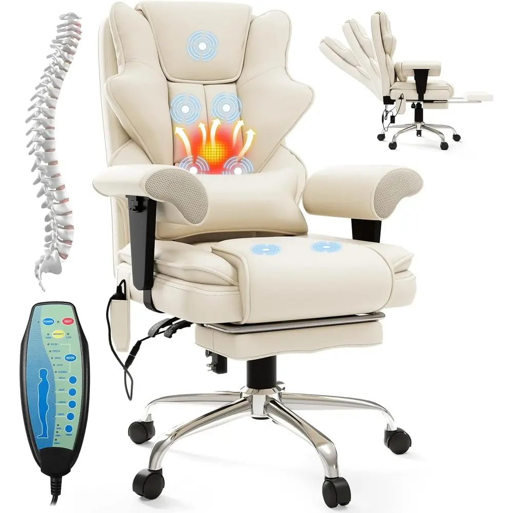 

Ergonomic Massage Chair with Heat and Footrest for Home Office and Gaming