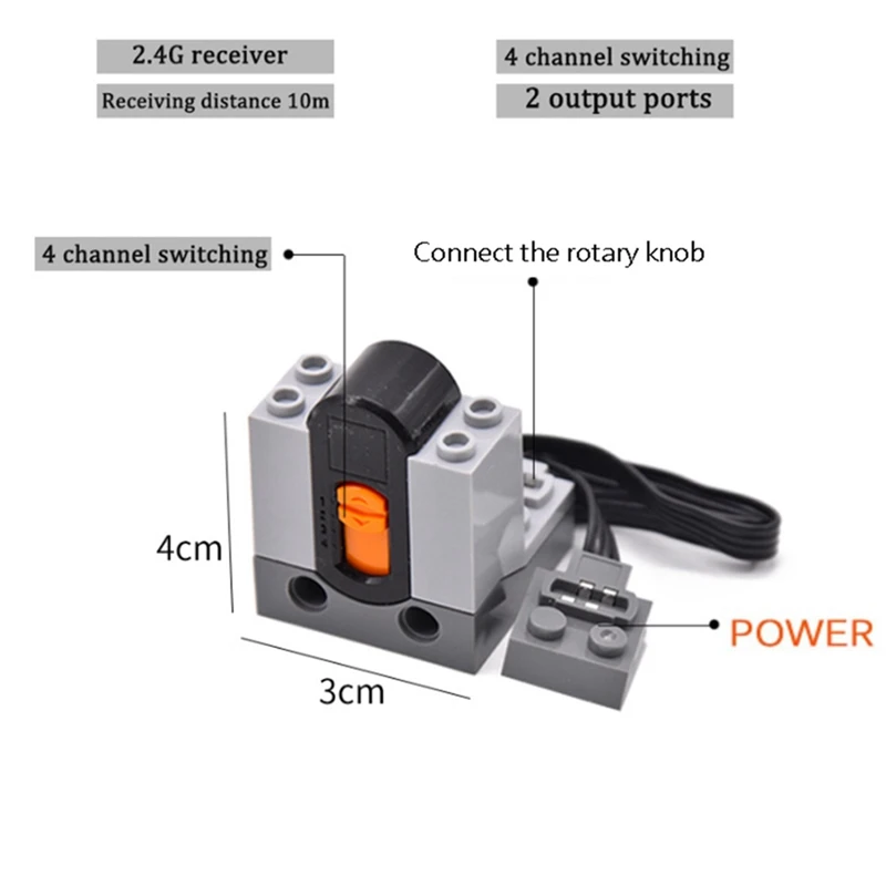 Função de energia definida para blocos de construção, L motor, servo motor, caixa de bateria, velocidade do IR, receptor de controle remoto