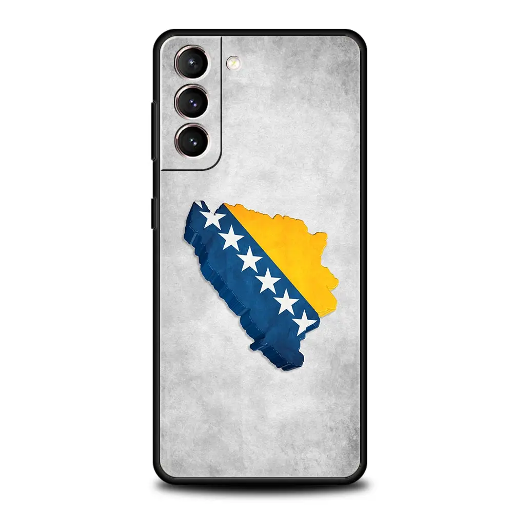 Bosnia and Herzegovina Passport Phone Case For Samsung Galaxy S25 S24 S23 FE S22 Ultra S20 S21 5G S10 Plus S10E Soft Black Cover