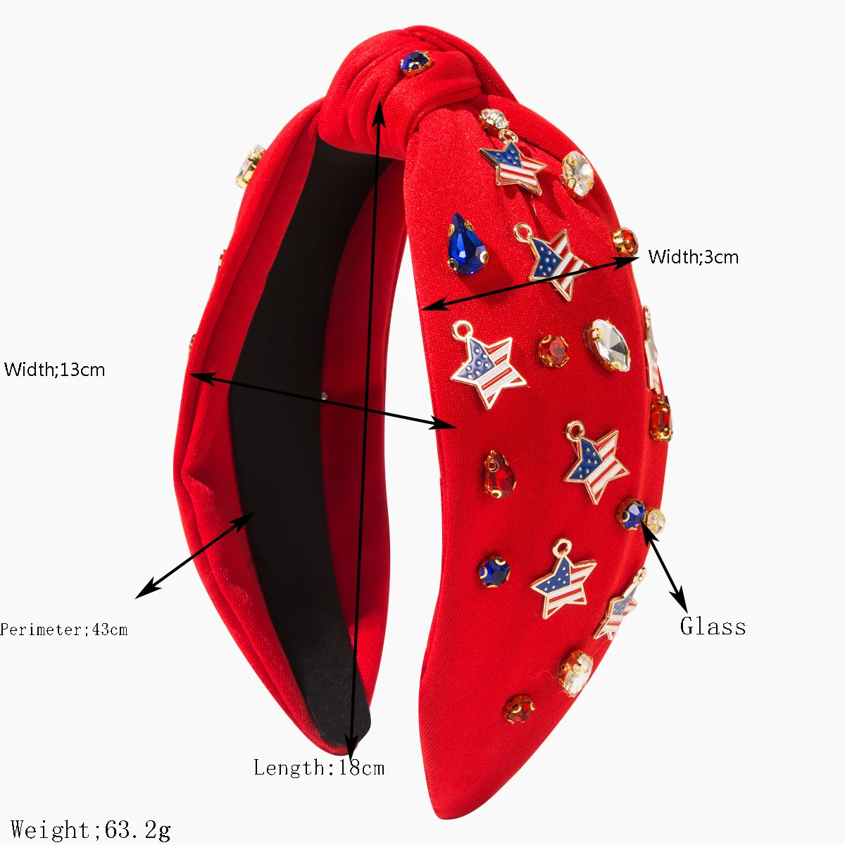 Hot-selling new creative national flag series Independence Day headband women's diamond-encrusted alloy accessories drip oil fes