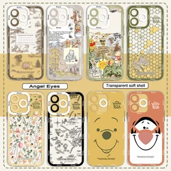 Cute Winnie the Pooh Phone Case For Samsung S24 S23 S22 S21 S20 S10 FE Note20 Note10 Plus Ultra Lite 5G Clear Soft TPU Cover