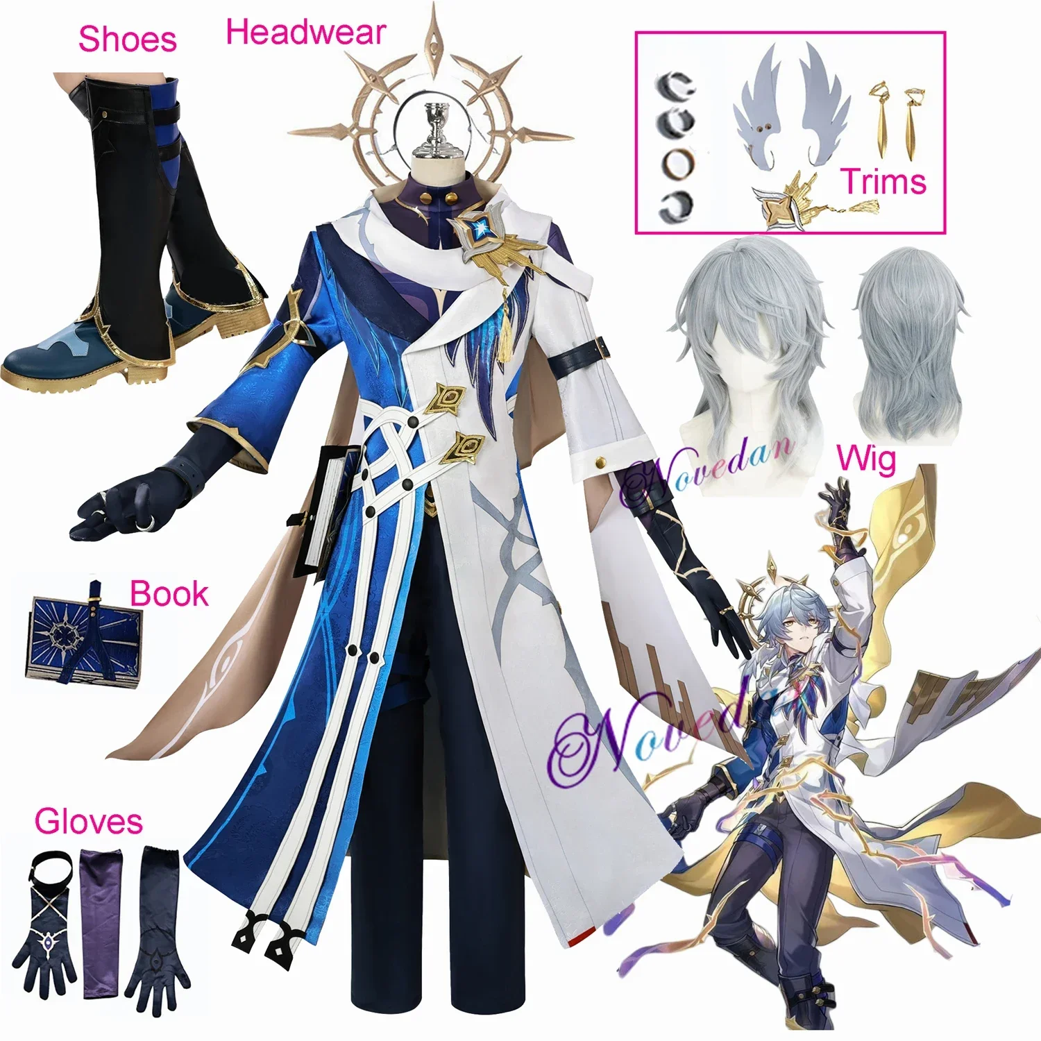 

Sunday Косплей HSR Honkai Star Rail Sunday Косплей Костюм Парик Крылья Обувь Аниме Игра Карнавал Comic Con Анимация Наряд Реквизит