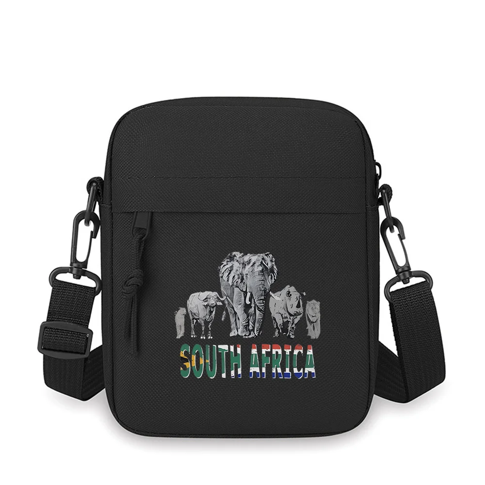 

Animals South Africa national flag letters Men Crossbody Bag Single Shoulder Women Cartoon Anime Film Printing Design Unisex