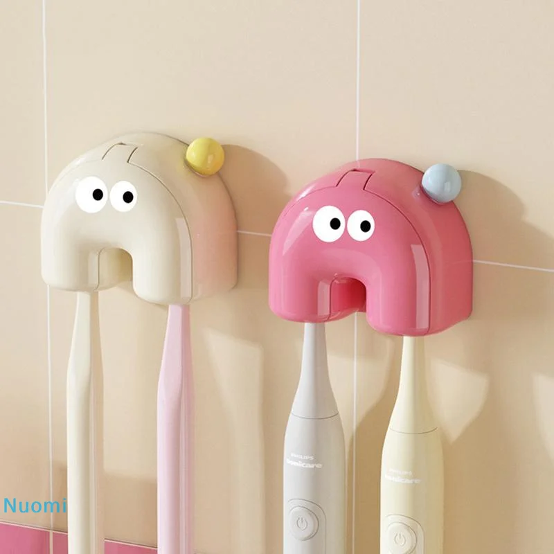 

【B】Cartoon Bathroom Toothbrush Holder Wall Mounted Toothpaste Rack Punch-free Tooth Brush Storage Holder Bathroom Accessories
