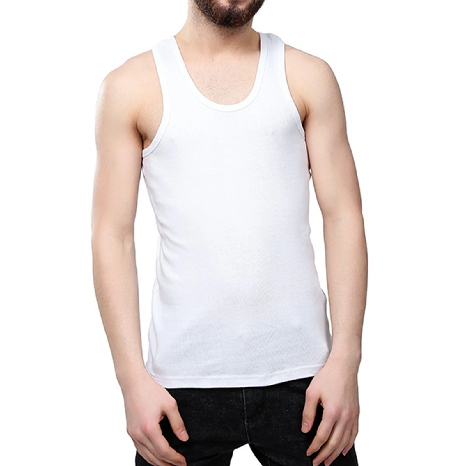 Fashionable Round Neck Tank T-Shirt Soft Fabric No Pillingtank T-Shirt for Highlighting Your Shoulders Back