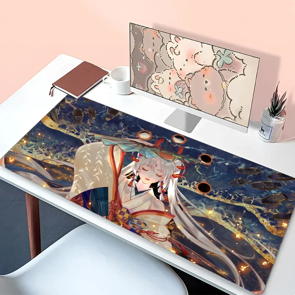 Large Size Onmyoji Game  Anime Cartoon Character Rubber Non-slip Mouse Pads Computer Accessories Keyboard  Desktopmats 400X900mm