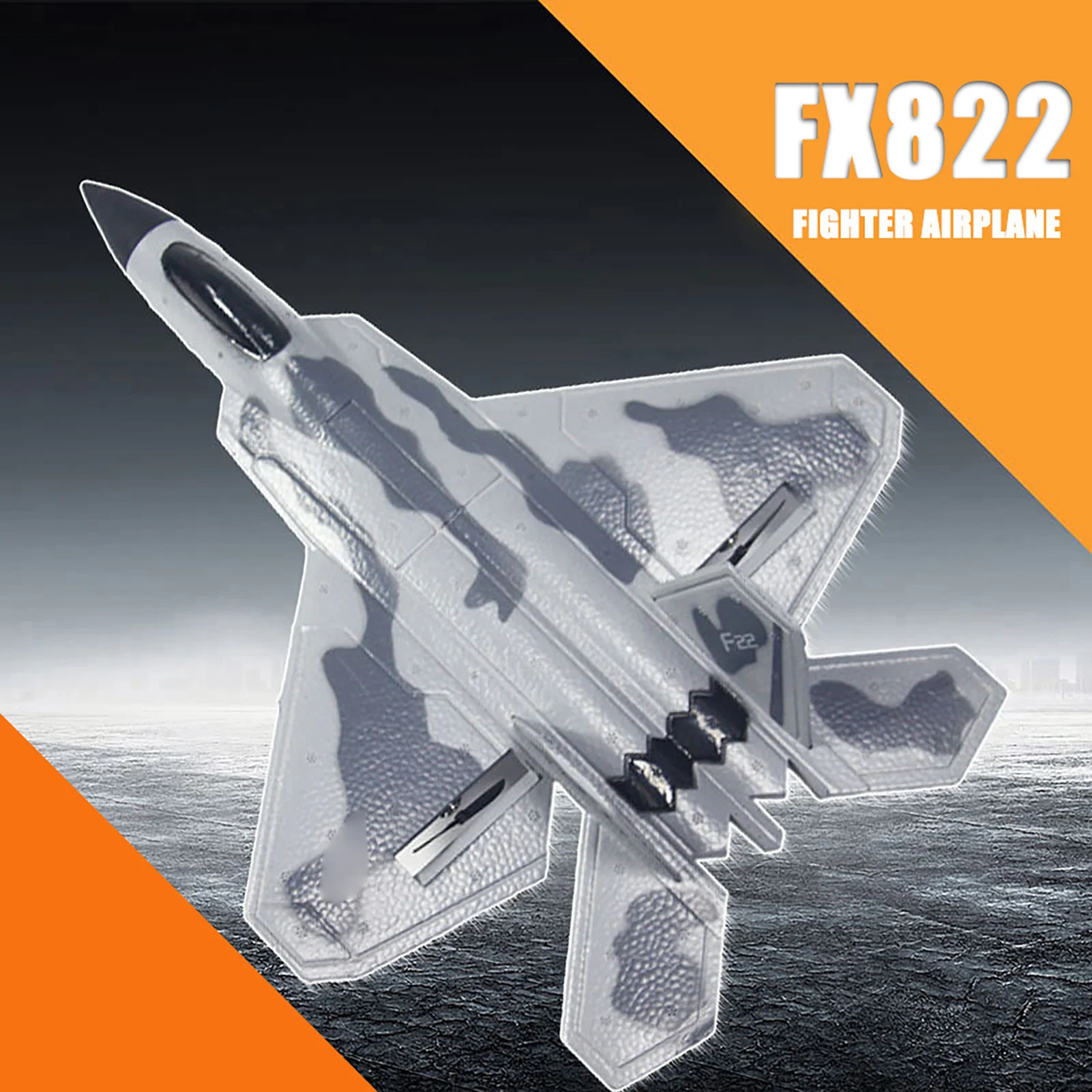 FX822 F-22 Raptor Model Fighter Airplane 3CH EPP 2.4G Remote Control Airplane Fixed-wing RTF Toy 2.4G Military Fighter Model