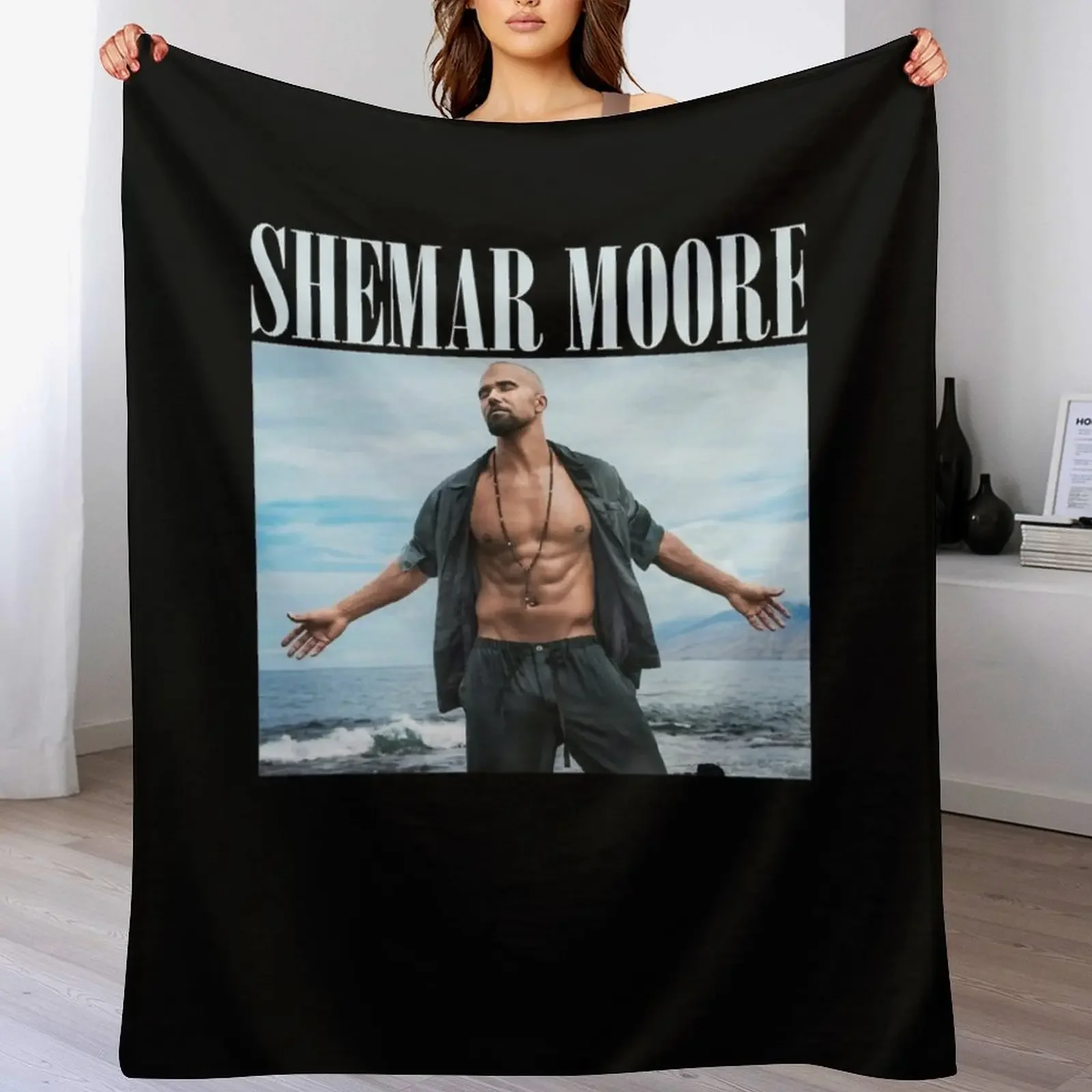 

Gift For Men Shemar Moore Gift Movie Fans Throw Blanket Cozy Light Blanket for Travel Camping Picnic