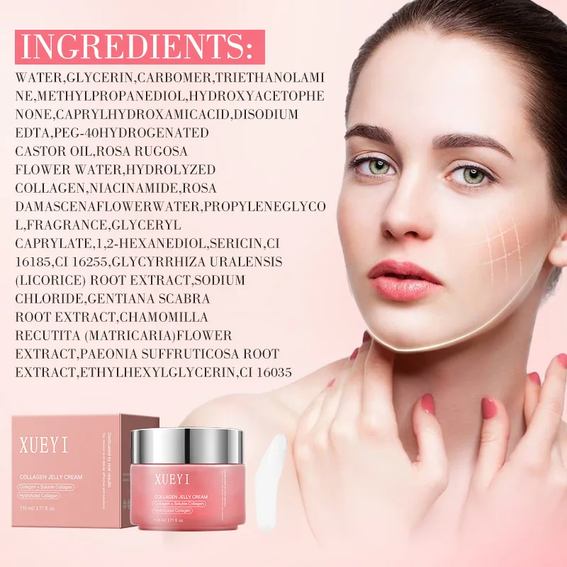 

2025 New Collagen Jelly Cream Niacinamide Hydrolyzed Collagen Tightening Soothing Anti-Aging Firmness Hydration Skin care