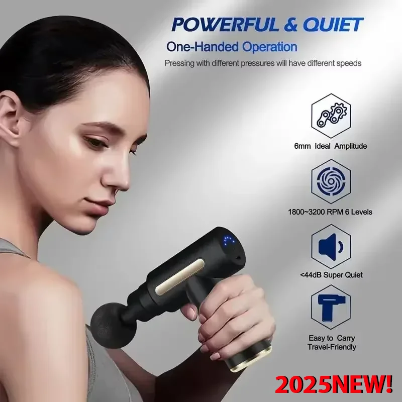 Nueva pistola de Fascia portátil para masaje de tejido profundo, Mini equipo de masaje de velocidad ligero y ajustable, adecuado para todo el cuerpo