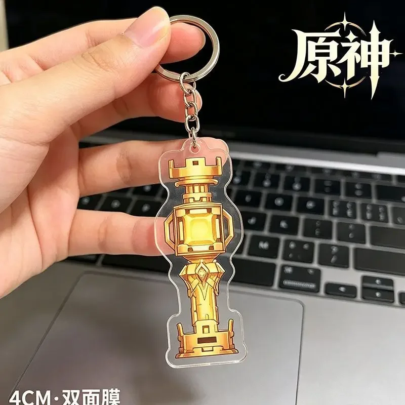 Genshin Impact the Seven Gnoses Cryo Pyro Hydro Dendro Phone Chain Acrylic Cellphone Chain For Phone Lanyard Keychain Jewelry