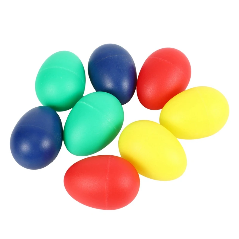 Percussão plástica musical ovo maracas para crianças, brincalhão shakers, brinquedos, 4 cores diferentes, 16pcs