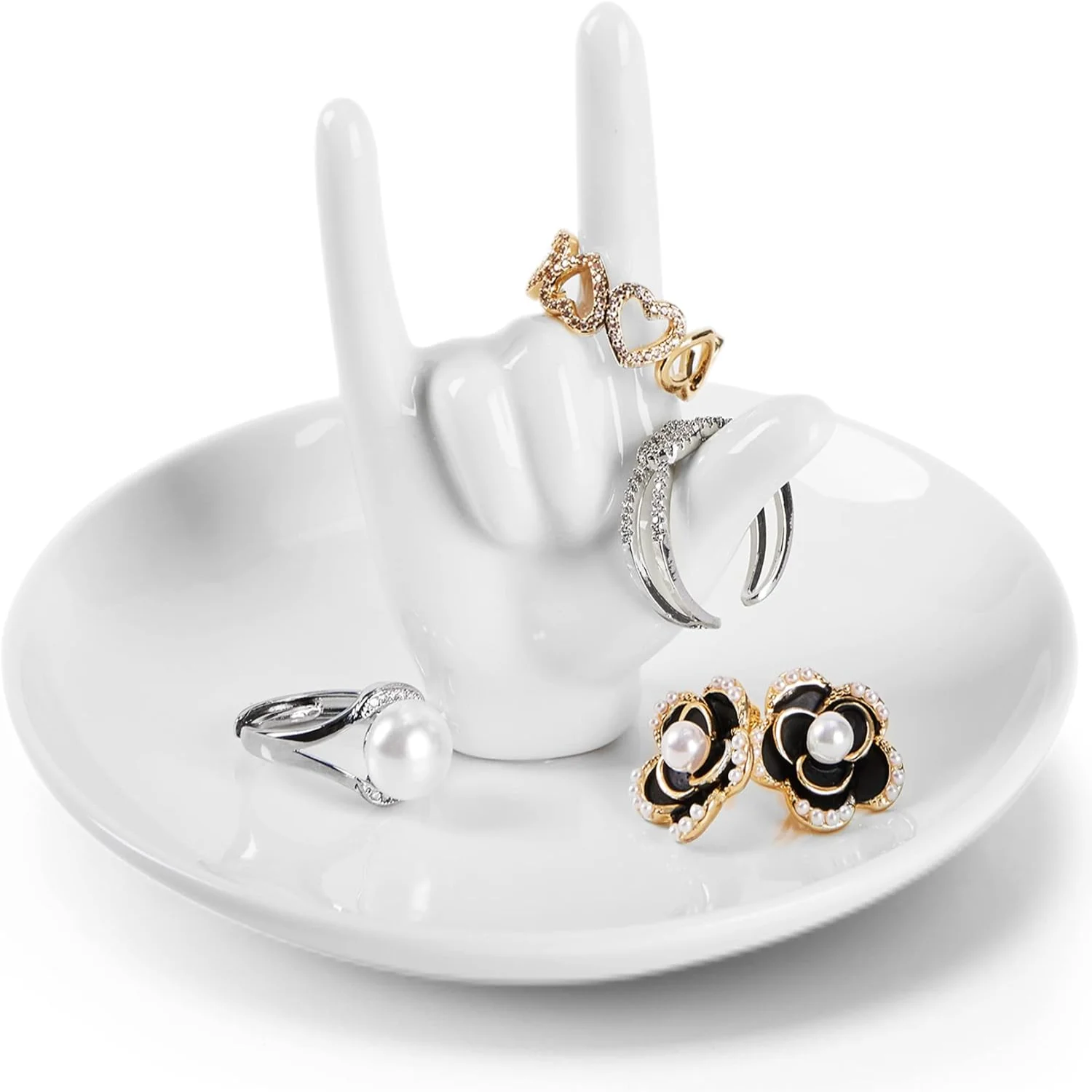 

Hand Ring Holder Jewelry Holder, I LOVE YOU Hand Ring Stand Engagement Wedding Ring Holder, Anniversary Wedding Valentine's Day