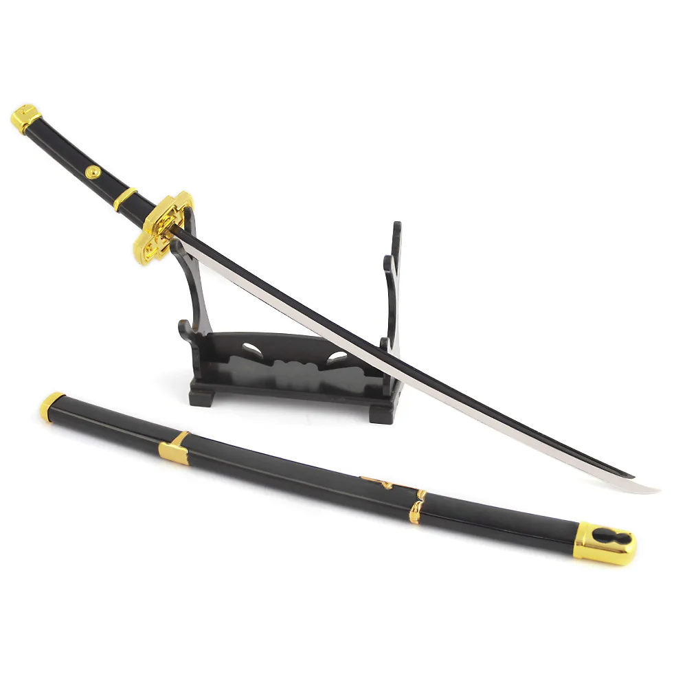 26 センチメートルロロノア・ゾロ刀金属剣のおもちゃアニメコスプレナイフコレクション日本忍者サムライ刀武器モデル子供のおもちゃギフト