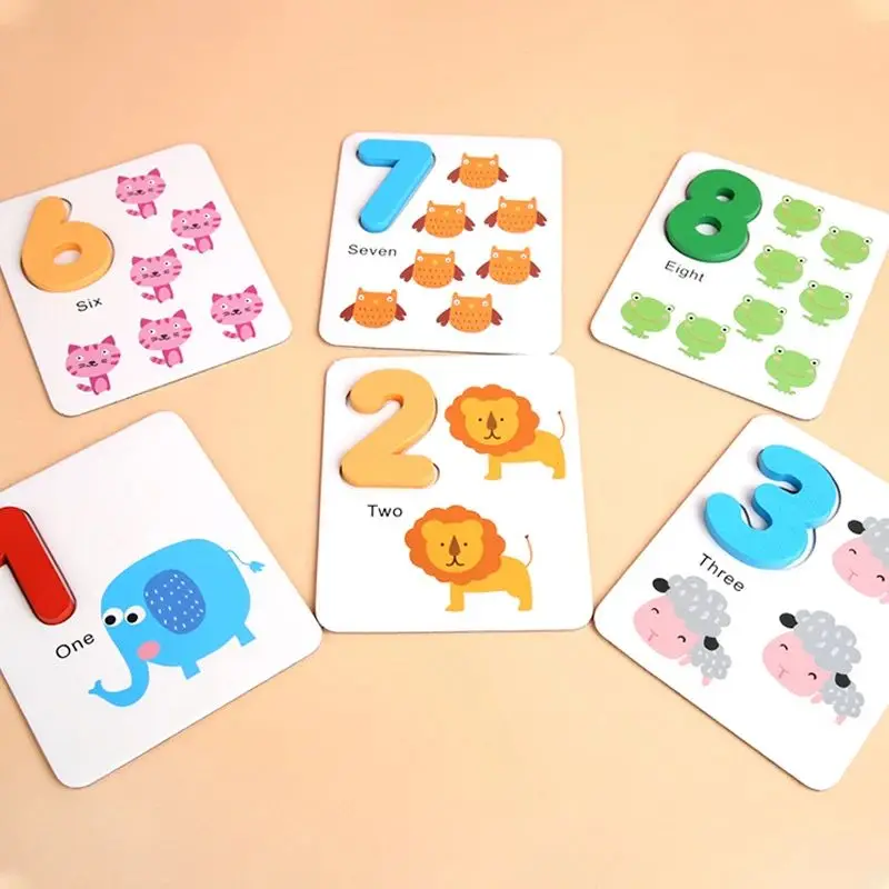 مجموعة تعلم الرياضيات الخشبية - مطابقة الأرقام والممارسة الحسابية الأساسية للأطفال الصغار، لعبة تعليمية للمضافة والطرح