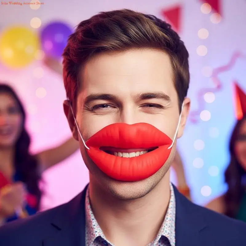 G92D Mode Worst Lippen Kostuumaccessoire Gemakkelijk te dragen Vriendelijke vinyls Ontwerp Halloween-kostuum voor volwassenen en