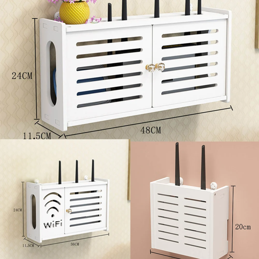 Breathable Radiating  Wireless Router  Storage Box  Rack Living Room Wall-Mounted WiFi Storage Boxes Wall Decoration