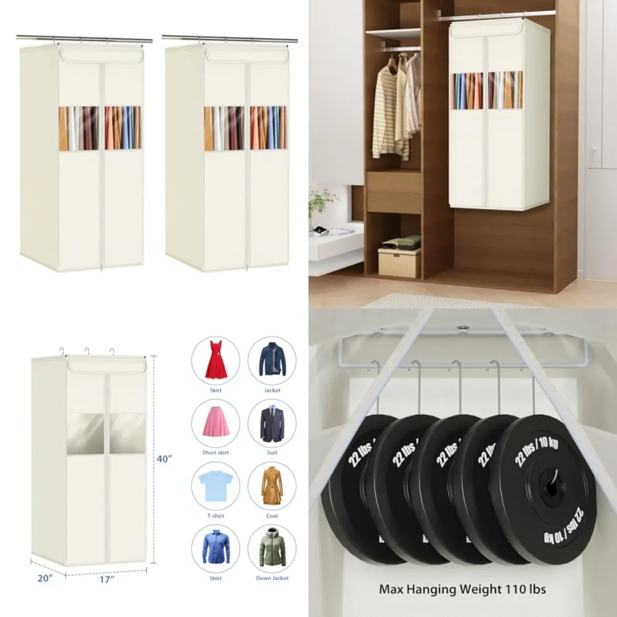 

Suit Bags for Closet Storage 40 Hanging Garment Bags for Storage with Window Space Saving Clothing Storage Bags for Suits, Shir