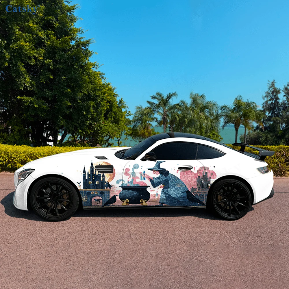 

Замок волшебника, украшение на боковую наклейку автомобиля, водонепроницаемая ПВХ-наклейка, устойчивая к царапинам, защита автомобиля, автоаксессуары в подарок