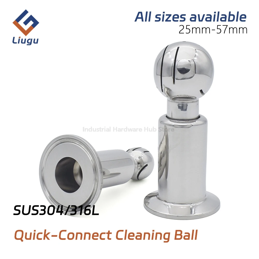 304/316L Stainless Steel Tri Clamp Rotary CIP Spray Ball,360° Sanitary Food Grade Cleaning Ball for Tank Pipe,1