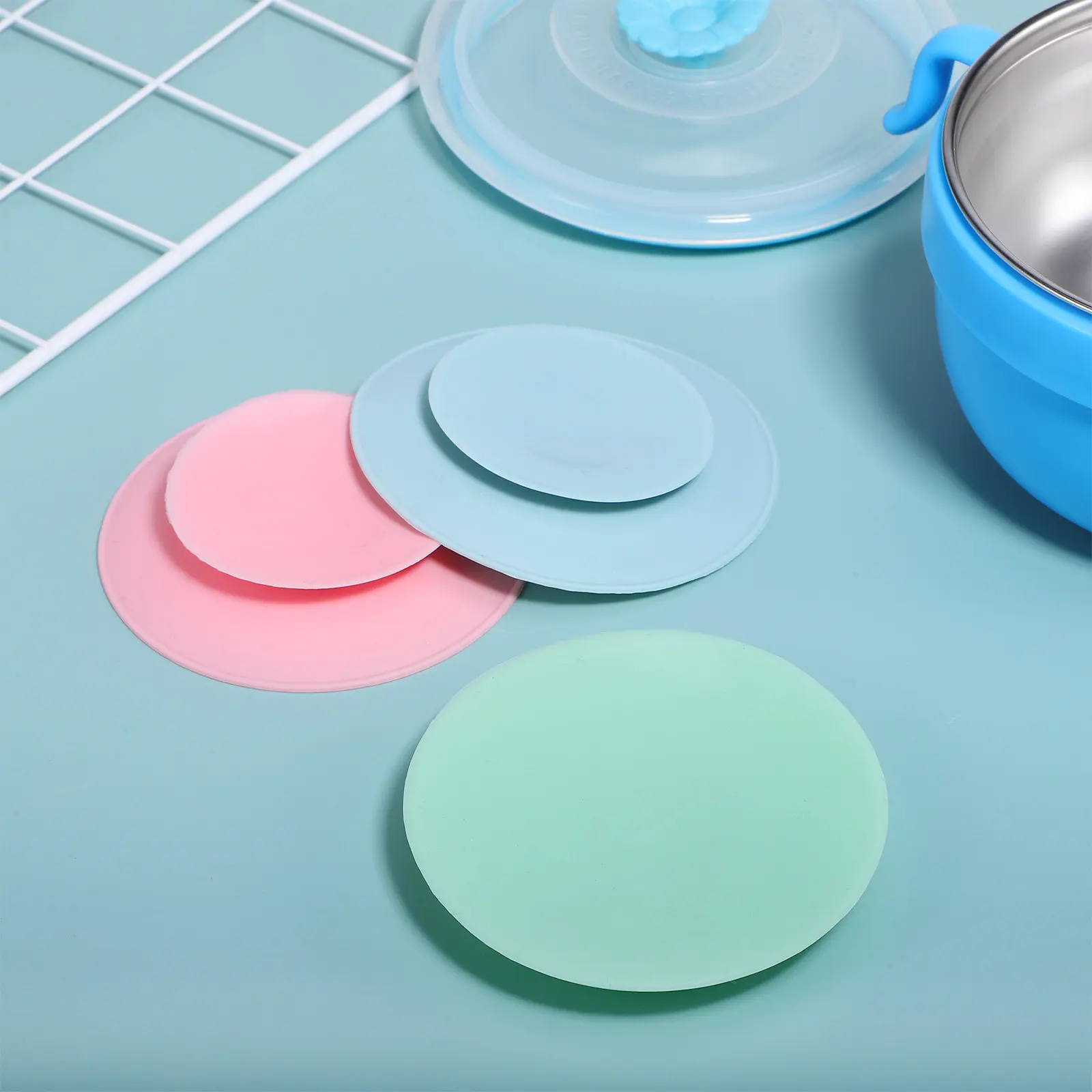 

3Pcs Silicone Suction Pads Reusable Elder Plate Sucker Toddler Plate Bowl Fixing Pad Baby Tableware Sucker Suction Pads