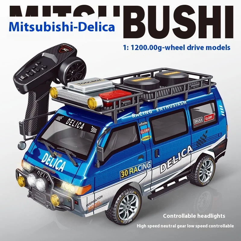 

1: 24 scale simulation of Mitsubishi Delica remote control four-wheel drive variable speed van model children's toy