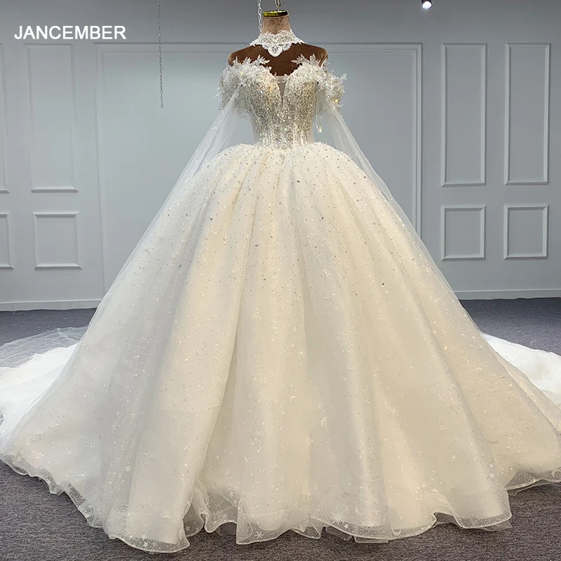 

MN126 Elegant Wedding Gown For Bride Organza Ball Gown Appliques Wedding Dresses For Women Sweetheart Crystal 2023 Robe Mariage