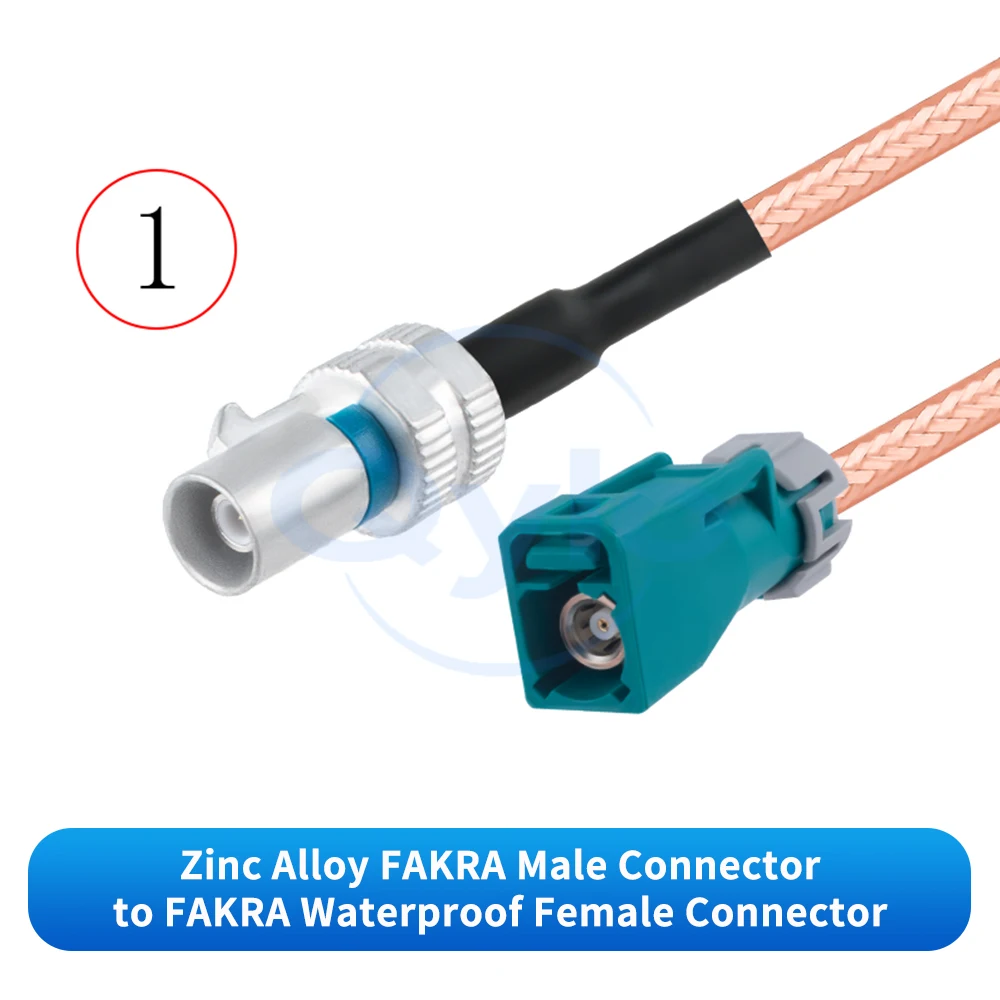 Waterproof FAKRA zinc alloy adapter to FAKRA/SMA male-female connectors Automotive camera wiring harness RG316 (1 pcs)
