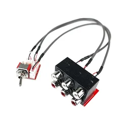 LUSYA Two Ways Dual Channel Stereo RCA 1 In 2 Out  Or 1 Out 2 In AV Audio  Signal Source Select Switching Board + Cable